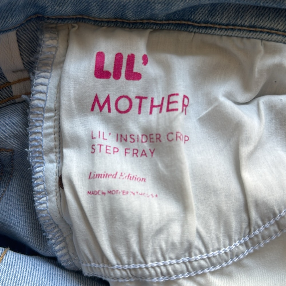 MOTHER Lil' Insider Crop Step Fray Jeans - Light Blue